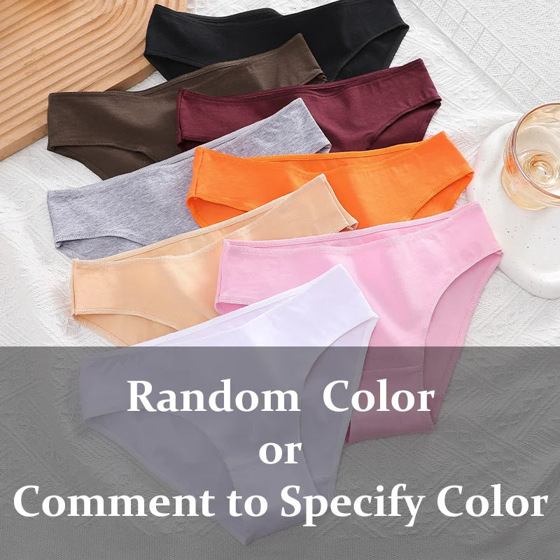 3Pcs Women Cotton Panties for Women Sexy S-XL Low Waist Briefs Female Breathable Underwear Girl Intimates Lingerie Solid Color