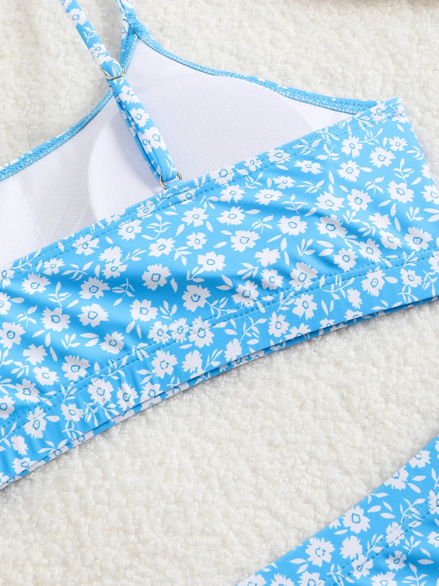 2025 Strappy Bikini High Waist Swimsuit Women Sexy Printed Swimwear Female Bathers Swimming Bathing Swimming Swim Suit Beachwear