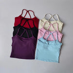 Women's Slim Fit Nude Sports Bra Yoga Fitness Vest Skin Friendly Pilates Top Beautiful Back Design Suspension Yoga Fitness Top