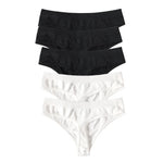 5Pcs/SetWomen Panties Low Rise G-String Thongs Seamless Underwear Female Underpants Sexy Lingerie Solid Color Bottom M-XL