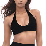 NCLAGEN SoftMotion Minimal Halter Neck Bralette Women's sports bra Gym high support Workout underwear Pilates yoga halter top