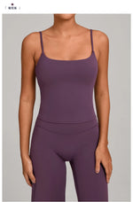 GYM Tank Top With Built In Bra women's Yoga clothing running Square Neck fitness vest beautiful back sports Workout