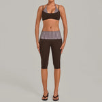 Women's Sleeveless Yoga Set High Waisted Hips-Lifting Capri Leggings Beautiful Back Slim-Fit Bra Suits Sports Gym Fitness Sets