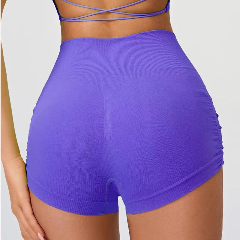 High Waist Women's Yoga Fitness Shorts Tight Fit Abdominal Slimming Lifted Buttocks Three Part Pants Exercise Clothing