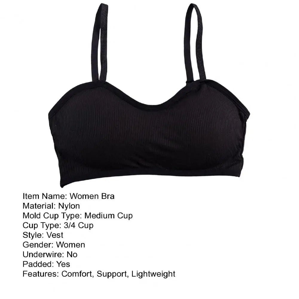 Push Up Padded Workout Bra Ribbed Sports Bra for Women Seamless Wireless Bralette V Neck Cami Crop Tops for Running Yoga