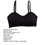 Push Up Padded Workout Bra Ribbed Sports Bra for Women Seamless Wireless Bralette V Neck Cami Crop Tops for Running Yoga
