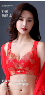 Women's Push up Bras Adjustable New Wireless Bras Women Flower embroidery Bra Underwear Large Size 36-52 CDE Cup Underwear Women