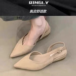 Concise Pointed Toe Square Low Heels Women Sandals Elegant Slingbacks Banquet Party Mule Shoes 2026 New