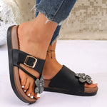 Summer Clip Toe Non Slip Casual Slippers Fashionable New Round Headed Elegant Flat Slippers for Women