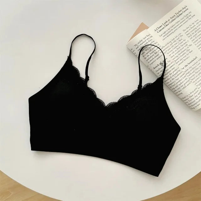 Wirefree Bra for Small Boobs Push Up Padded Strappy Summer Bralette Seamless Comfort Daily Wear Lightweight Thin Straps Lingerie