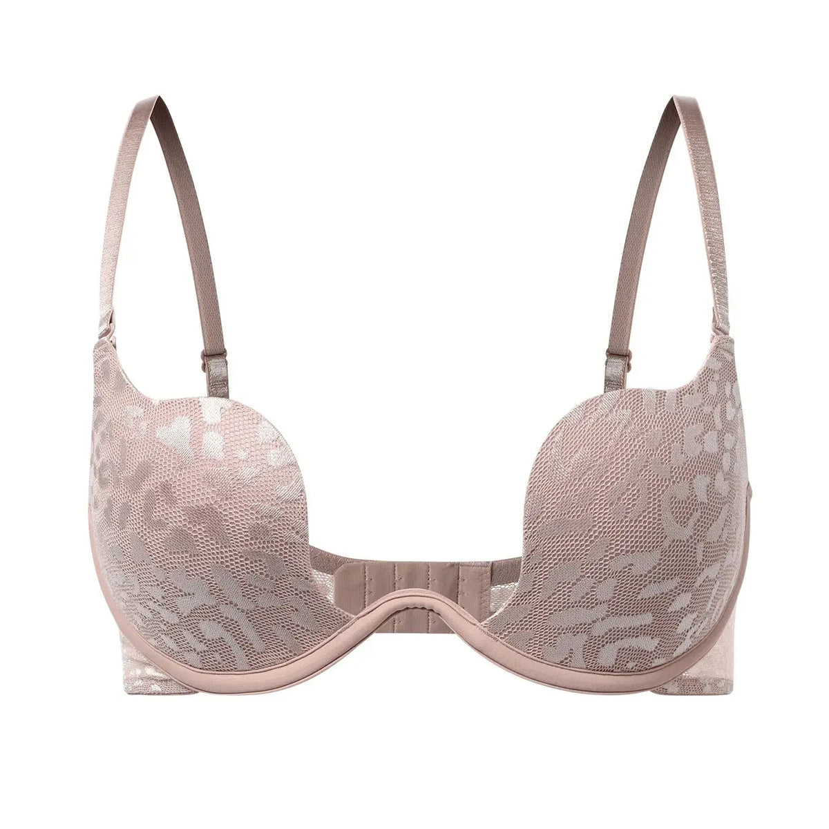 Plunge Deep V Bra Underwear Lace Push up Bra Sexy Lingerie Bralette Sexy Cleavage Bra with Underwire Lightly Padded Low Cut Bra