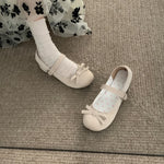 Preppy Butterfly-Knot Low Heel Mary Janes Women Vintage Solid Buckle Strap Pumps Woman Cute Sweet Lolita Single Shoes for Ladies