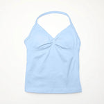 NCLAGEN Gym Longline Strappy Top Women Seamless Yoga Tank With Removable Pads V Neck Workout Clothes Sports Running Fitness Vest