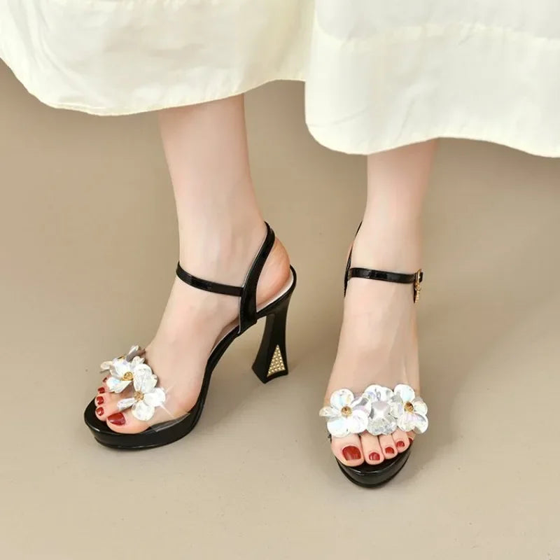 Women Sandals Fashion High Heel Sandals Luxury Banquet Party Dress Sandal Summer Open-toe Women High Heel Sandals