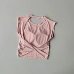 Sexy Short Backless Fixed Chest Pad Sports T-shirt Vest Women's Tight Fitting Quick Drying Slimming Yoga Suit Top Clothing
