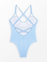 2026 Back Cross Swimsuit Solid Vintage Swimwear Women One-piece Bathing Suit Female Padded Beach Wear Swimming Summer Beachwear