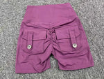 Women's Peach Lifting Yoga Shorts - High Waisted Stretchy Workout Shorts with Button Quick-Dry Tummy Control for Running Fitness