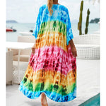 13 Colors Printed With Belt Crochet Knitted Tunic Beach Dress Beach Wear Beachwear Beach Cover Up Cover-upsFemale Women V7201