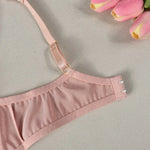 Toucheart 4-Piece Set Sexy Lingerie Set Embroidery Patchwork Mesh See-Through Exotic Underwear Women Garter Belt Underwear Suit