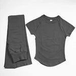 NCLAGEN Yoga Sets 2 Piece Women Short Sleeve Top And Flares Gym Clothes T-shirt & Pants Seamless Fitness Suit Sport Outfit