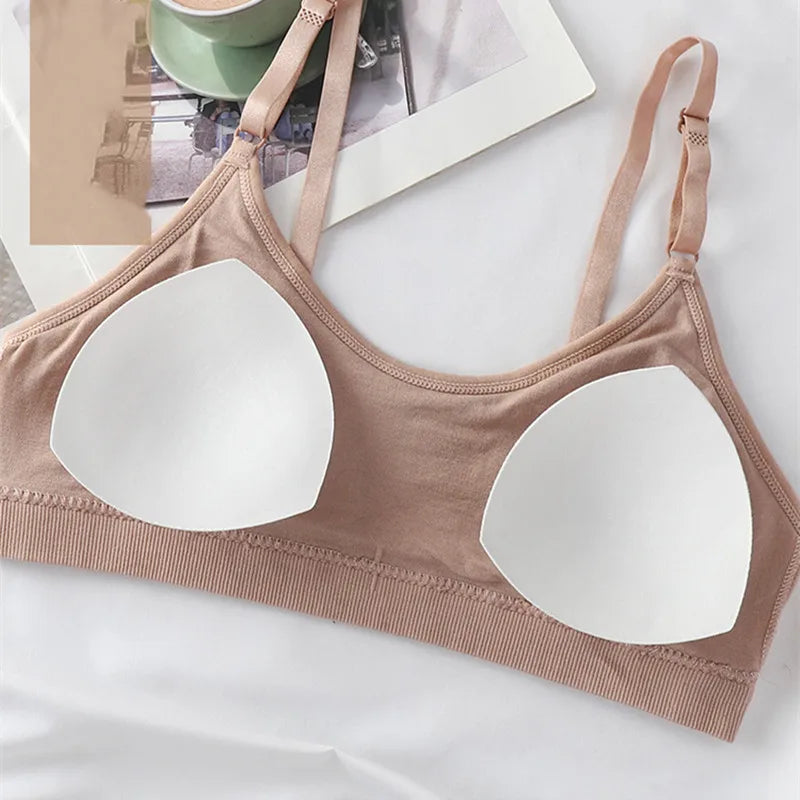 Women Seamless Tube Top Push-Up Bra Removable Pads Ribbed Bralette Adjust Straps Soft Stretchy Non-wire Underwear Sexy Lingerie