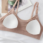 Women Seamless Tube Top Push-Up Bra Removable Pads Ribbed Bralette Adjust Straps Soft Stretchy Non-wire Underwear Sexy Lingerie