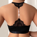 1pcs New Style Ribbed Women Camisole String Pearls Decor Backless Underwear Sexy Lingerie Comfortable Wire-Free No Pad Lady Bras