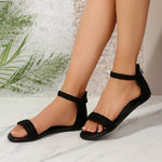 Chic Womens Flat Sandals Comfortable Open Toe Summer Shoes with Lightweight Rear Zipper Perfect for Stylish Casual Wear Sandals
