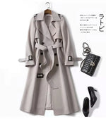 Phantasy Trench Coat Women Long Sleeve Jacket British Style Long Cloack Lace Up Elegant Office Lady Trench Spring Autumn Outfit