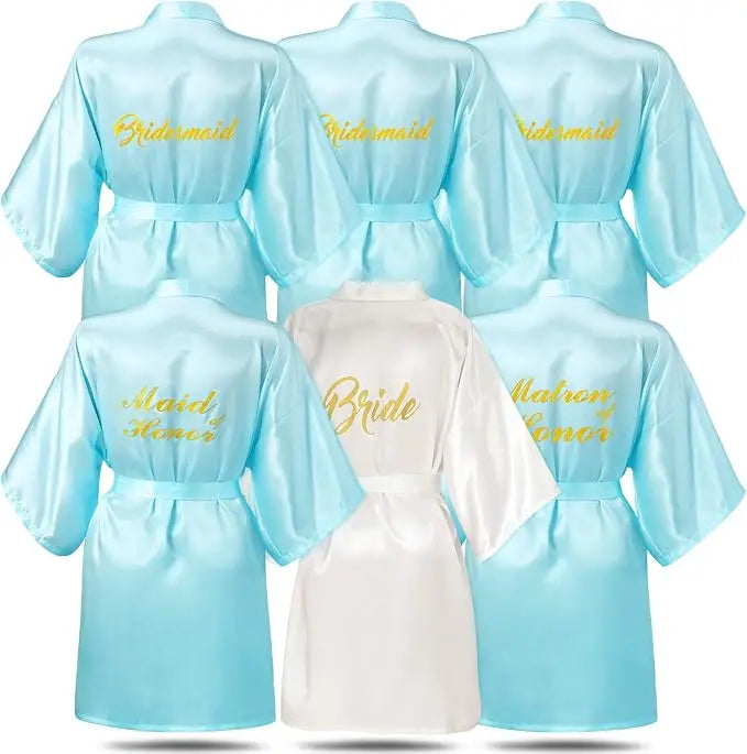 6 Pieces Bridesmaids Robes for Wedding Bridal Robes Matron Maid of Honor Wedding for Bridal Party Gifts