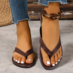 Summer Non Slip Flat Heel Beach Flip Flops Women Plus Size 43 Soft Sole Clip Toe Slippers Woman Comfy Lightweight Flats Sandals