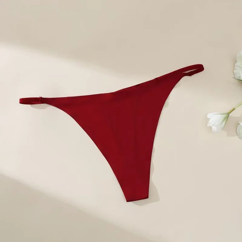 New Sexy Thin Ice Silk Women's Briefs Low Waist Invisible Yoga Fitn Sports Underwear Pure Color Ladies Thong Panties