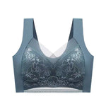 L-5XL Contrast Lace Wireless Bras For Womens Lingerie Top Female Lace Bra Underwire Plus Size Brassiere Perspective Sexy Bras