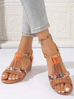 Shoes for Women Summer Women Wedge Bohemia Rhinestones Casual Platform Sandals Female Peep Toe Outdoor Beach Shoes 2026