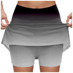Women's Gradient Tennis Skirts High Waisted Athletic Skort With Built In Shorts Anti Slip Quick Dry Summer Skirt For Sports