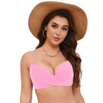 Women's Sexy Bikini Bra Fashion Push Up Underwear Swimsuit Solid Color Cross Tie Bra Pad No Steel Swimsuits Bikini Lenceria
