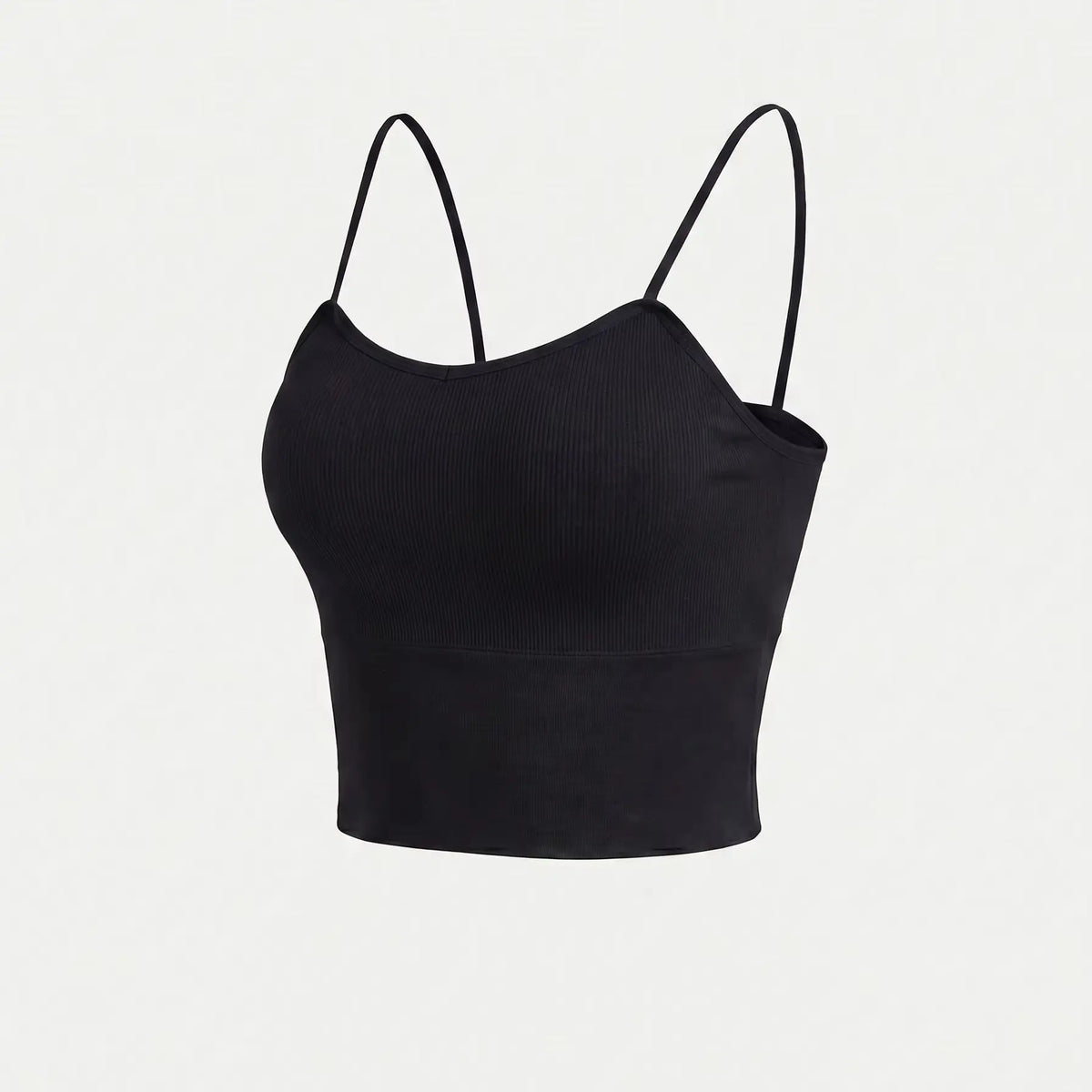 Women's Wireless Bra No Pad Camisole Top Solid Color Sweetheart Neck Fine Strap Lounge Wear M022