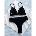 Sexy Brazilian High Cut High Waist Bikini Women Swimwear Two-Pieces Bikini Set Female Swimsuit Bather Bathing Suit Swim V5497