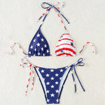 2026 Women USA American Flag Print Bra Sexy Bikini 2 Pieces Underwear Lingerie Swimsuit Low Waist Bikinis Sets Beach Swimwear
