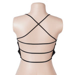 Black Rhinestone Camisole for Women Sexy Slim Fit Seamless Backless Short Top Night Out Clubwear