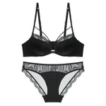 French Front Button Lace Bra Set for Women Sexy Spaghetti Strap Thin Push Up Bra Breast Collection Smooth Brief Sets Lingerie