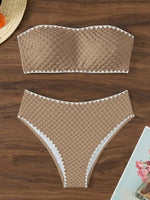 XS - L Wrinkled Strappy Bandeau High Waist Bikini Female Swimsuit Women Swimwear Two-pieces Bikini Set Bather Bathing Suit Swim