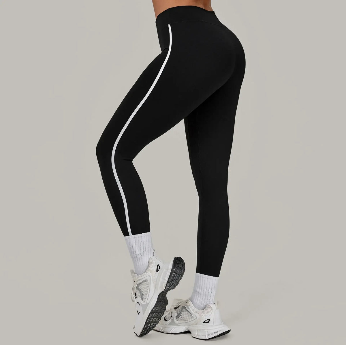 Women High Waist Yoga Pants Leggings - Seamless Color Block Fast-Dry Breathable Gym Running Fitness Tights Butt Lifting Effect