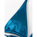 Sexy 13 Colors Halter Satin Brazilian Bikini Women Swimwear Female Swimsuit Two-pieces Bikini set Bather Bathing Suit Swim V4966