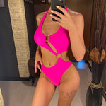 2026 Sexy Halter Asymmetric One Shoulder One Piece Swimsuit Women Swimwear Female Bather Bathing Suit Swim Lady Monokini V2660
