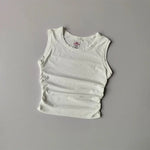 Women's Summer Nude I-Shaped Yoga Sports Vest Slimming Quick Dry Pleated Top for Fitness And Sports Activity