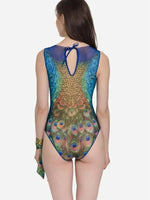 2026 New Printed One-piece Swimsuit Classic Printed Lace Up Swimsuit Women's Push Up Flower One-piece Suit Beach Wear For Female
