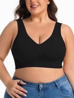 Women's Single Pack Plus Size Yoga Sports Bra, Breathable Hollow Mesh Back Closure Outer Wear Bra for Yoga Pilates All Seasons
