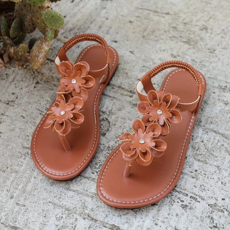 Summer Women Sandals 2026 Slip on Lightweight Flat Designer Shoes Bohemian Vacation Beach Footwear Sandals