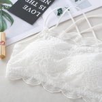 Lace Bra Tube Top Women Non-wire Bra Top Cross Straps Crop Top Beauty Back Underwear Floral Lace Bralette Sexy Lingerie